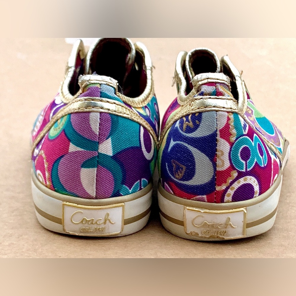 Women's 5.5 B Multi Colored Canvas COACH DEE 1941 Sneakers - Picture 16 of 16